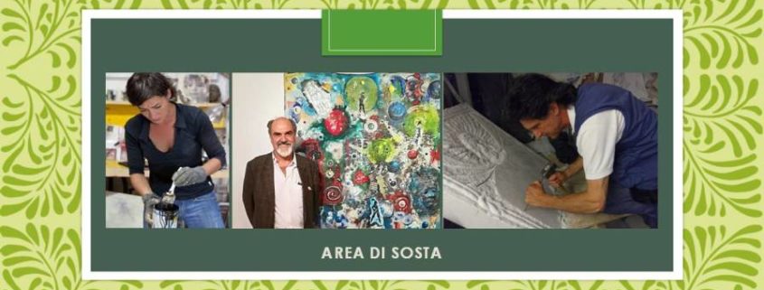 Julia Landrichter Massimo Podestà e Mauro Vaccai mostra Area di sosta Picciorana