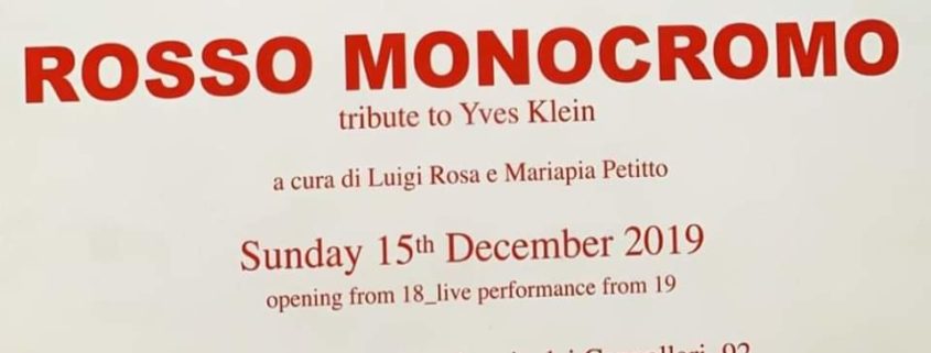 Rosso monocromo - tributo ad Yves Klein - Arte In Regola - Roma