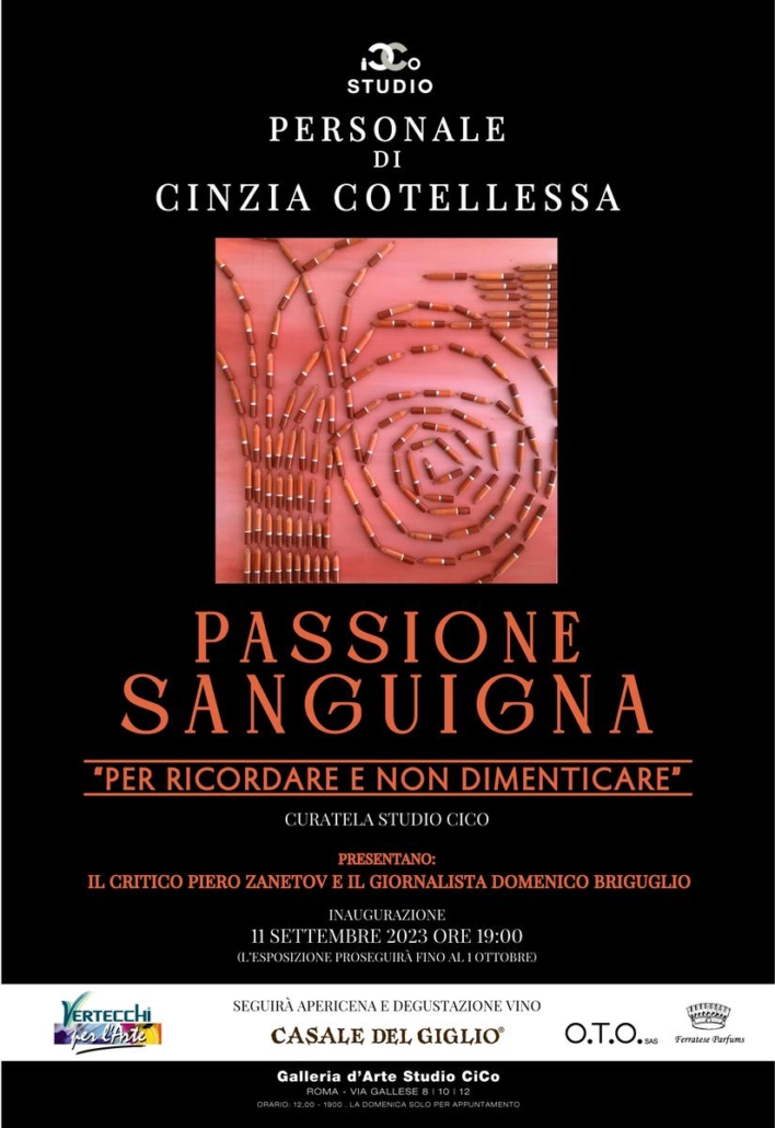 Cinzia Cotellessa - PASSIONE SANGUIGNA - GALLERIA STUDIO CICO - Roma -  MeloBox
