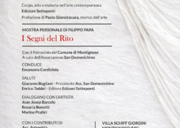 Opera materica di Filippo Papa derivata da un’azione performativa, con superfici segnate e stratificate che evocano il gesto rituale e la trasformazione della materia