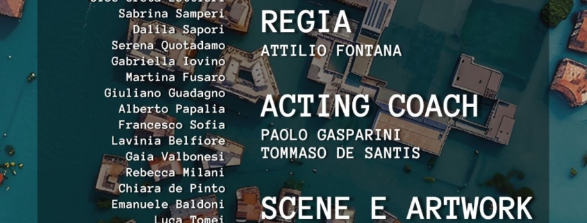 Locandina dello spettacolo “Il Mare a Roma” alla Fonderia delle Arti di Roma, progetto teatrale dedicato agli archetipi del mare e al viaggio interiore