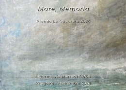 Locandina della mostra personale di Raimondo Colantonio “Mare, memoria”, Premio La Quadrata 2026, Melograno Art Gallery Livorno