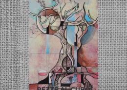 Mary Cappiello, Albero post-atomico, opera dalle forme geometriche e organiche che evoca un albero sopravvissuto alla catastrofe e trasformato in simbolo di resistenza e rinascita.