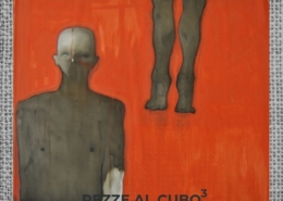 Ottavio Mangiarini, Untitled, 2015 – figura umana frammentata su fondo rosso