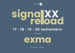 Locandina di SIGNALXX Reload 2026, ventesima edizione del festival di musica d’avanguardia e sound art all’EXMA di Cagliari