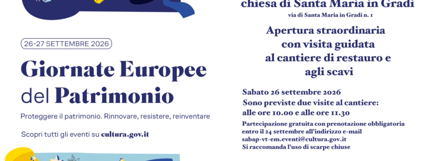 Chiesa di Santa Maria in Gradi a Viterbo, apertura straordinaria del cantiere di restauro e visite guidate durante le Giornate Europee del Patrimonio 2026