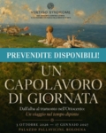 Locandina della mostra “Un Capolavoro di Giornata” a Palazzo Pallavicini, Bologna