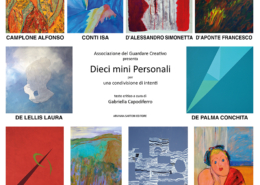 Locandina della mostra “Dieci Mini Personali per una condivisione d’intenti”, con dieci artisti del Movimento del Guardare Creativo alla Galleria Arianna Sartori di Mantova.