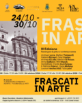Locandina di “Frascati in Arte – III edizione”, mostra collettiva di pittura contemporanea curata da Alessandro Giansanti alle Scuderie Aldobrandini di Frascati dal 24 al 30 ottobre 2026, con ingresso gratuito.