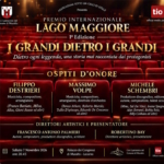 Locandina del Premio Internazionale Lago Maggiore – I Grandi dietro i Grandi, prima edizione dedicata ai professionisti che hanno contribuito alla storia della musica italiana e internazionale, in programma il 7 novembre 2026 alla Sala Congressi di Muralto, Locarno, Svizzera.