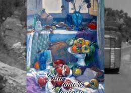Locandina della mostra “Olio, amore e fantasia – Omaggio alla Pittura” alla Melograno Art Gallery di Livorno, con l'artista Riccardo Chirici, dal 15 al 27 ottobre 2026 e vernissage sabato 17 ottobre alle ore 18.