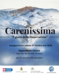 Locandina di “Carenissima – Il gusto della dissacrazione”, mostra collettiva alla Casa Museo Carena di Rivoli, nella Dependance di via Rombò 14. L’esposizione riunisce 27 artisti legati all’universo creativo di Carena ed è in programma dal 31 ottobre all’8 dicembre 2026. Inaugurazione sabato 31 ottobre alle ore 16.