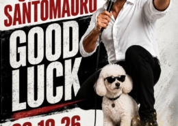 Giovedì 29 ottobre 2026, alle ore 21, il Teatro Goldoni di Livorno ospita Good Luck, nuovo spettacolo comico scritto, diretto e interpretato da Stefano Santomauro.