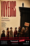 Locandina dello spettacolo teatrale Voyeurs di Luigi Amendola, con regia e drammaturgia musicale di Mauro Toscanelli, in scena a Teatrosophia a Roma dal 22 al 25 ottobre e dal 28 ottobre al 1 novembre 2026.