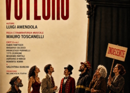 Locandina dello spettacolo teatrale Voyeurs di Luigi Amendola, con regia e drammaturgia musicale di Mauro Toscanelli, in scena a Teatrosophia a Roma dal 22 al 25 ottobre e dal 28 ottobre al 1 novembre 2026.
